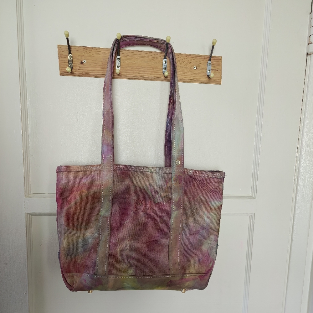 LL Bean Boat And Tote Zip Top Medium Long Handles